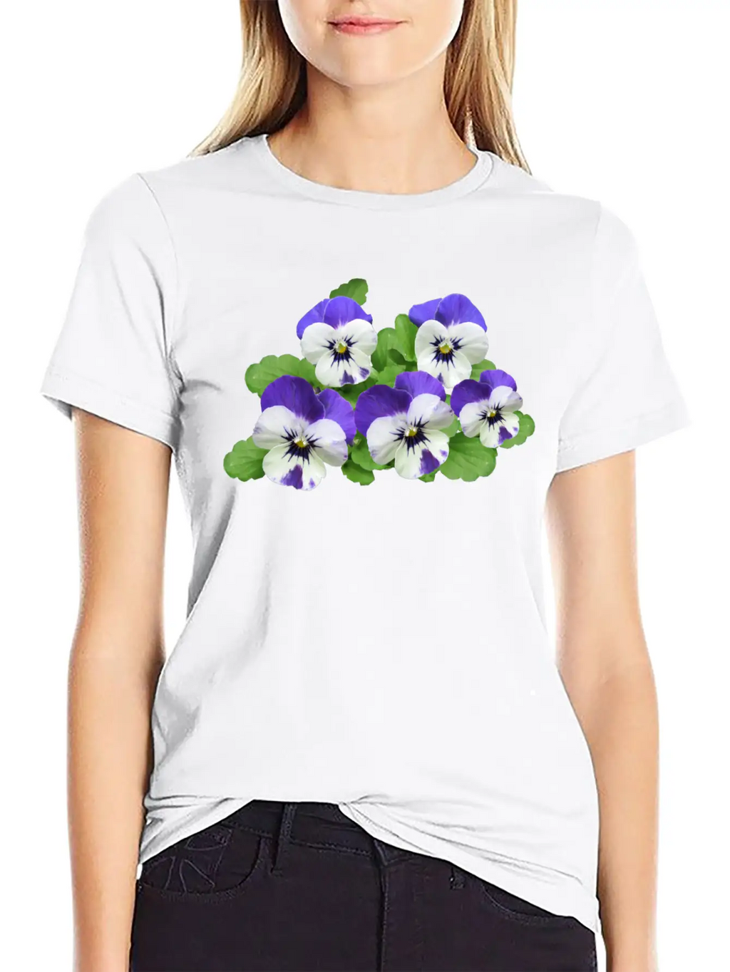 Pansy Stiefmuetterchen Blumen Flowers Garden Garte Stylish Everyday T-Shirt – Unisex Basic Cotton Tee