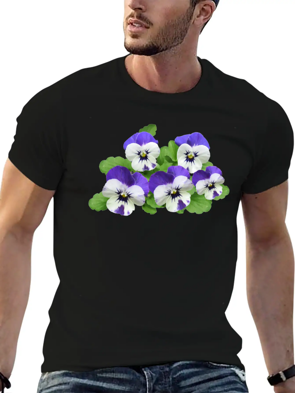 Pansy Stiefmuetterchen Blumen Flowers Garden Garte Stylish Everyday T-Shirt – Unisex Basic Cotton Tee