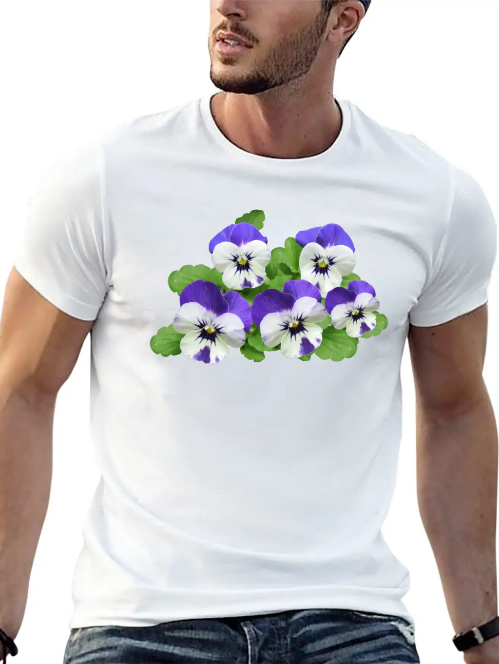Pansy Stiefmuetterchen Blumen Flowers Garden Garte Stylish Everyday T-Shirt – Unisex Basic Cotton Tee