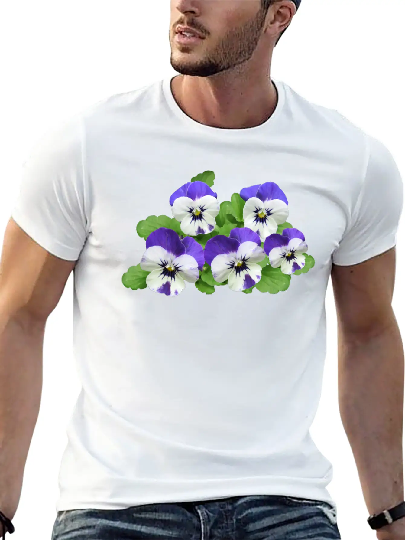 Pansy Stiefmuetterchen Blumen Flowers Garden Garte Stylish Everyday T-Shirt – Unisex Basic Cotton Tee