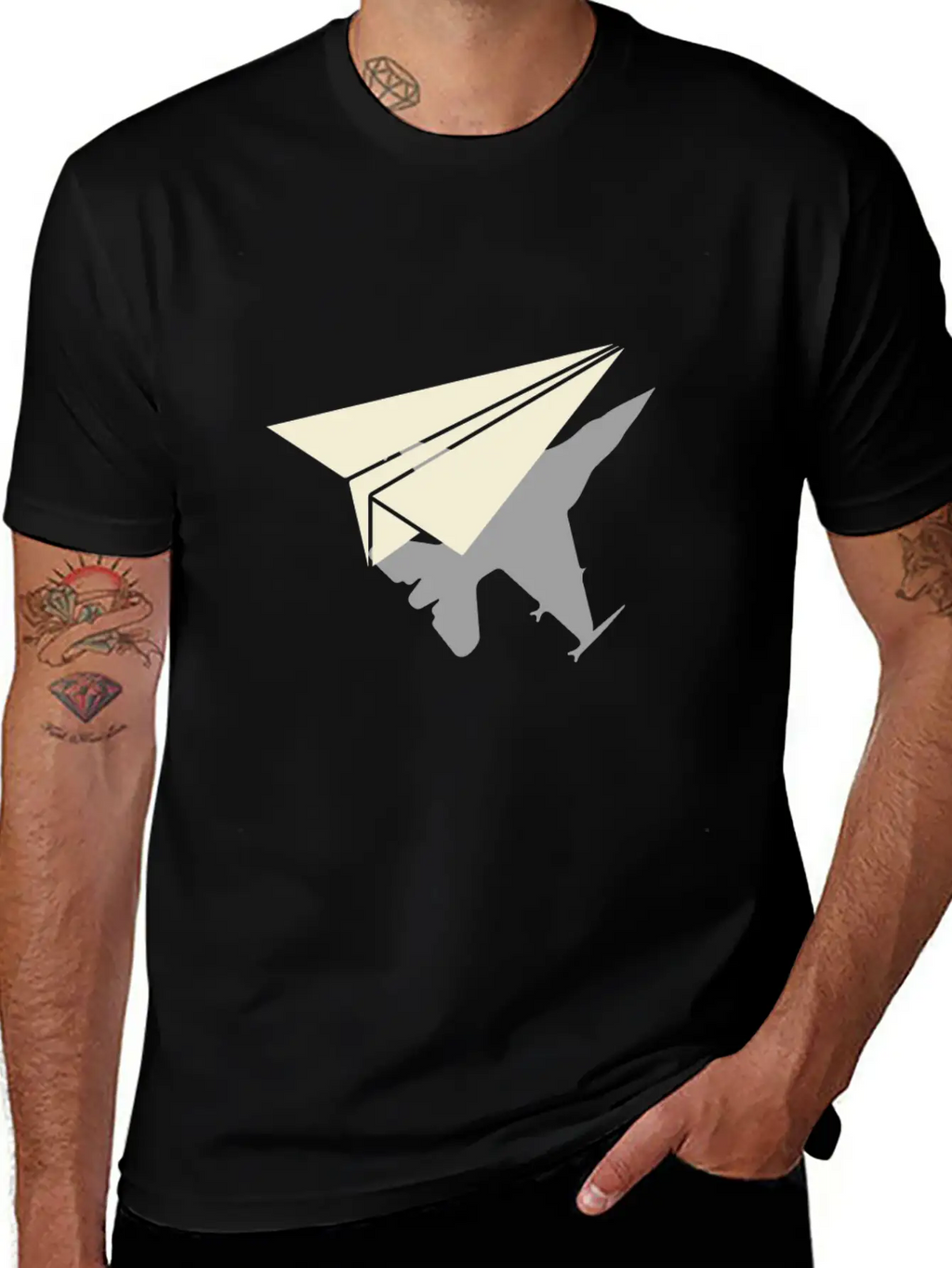 Paper Airplane Shadow B2 Spirt Essential Cotton Tee For Daily Outfits – Unisex Style