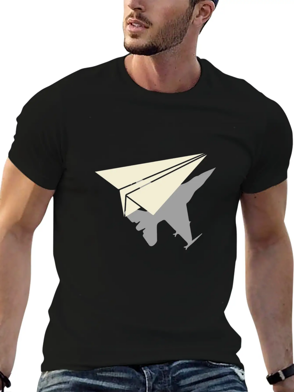 Paper Airplane Shadow B2 Spirt Essential Cotton Tee For Daily Outfits – Unisex Style