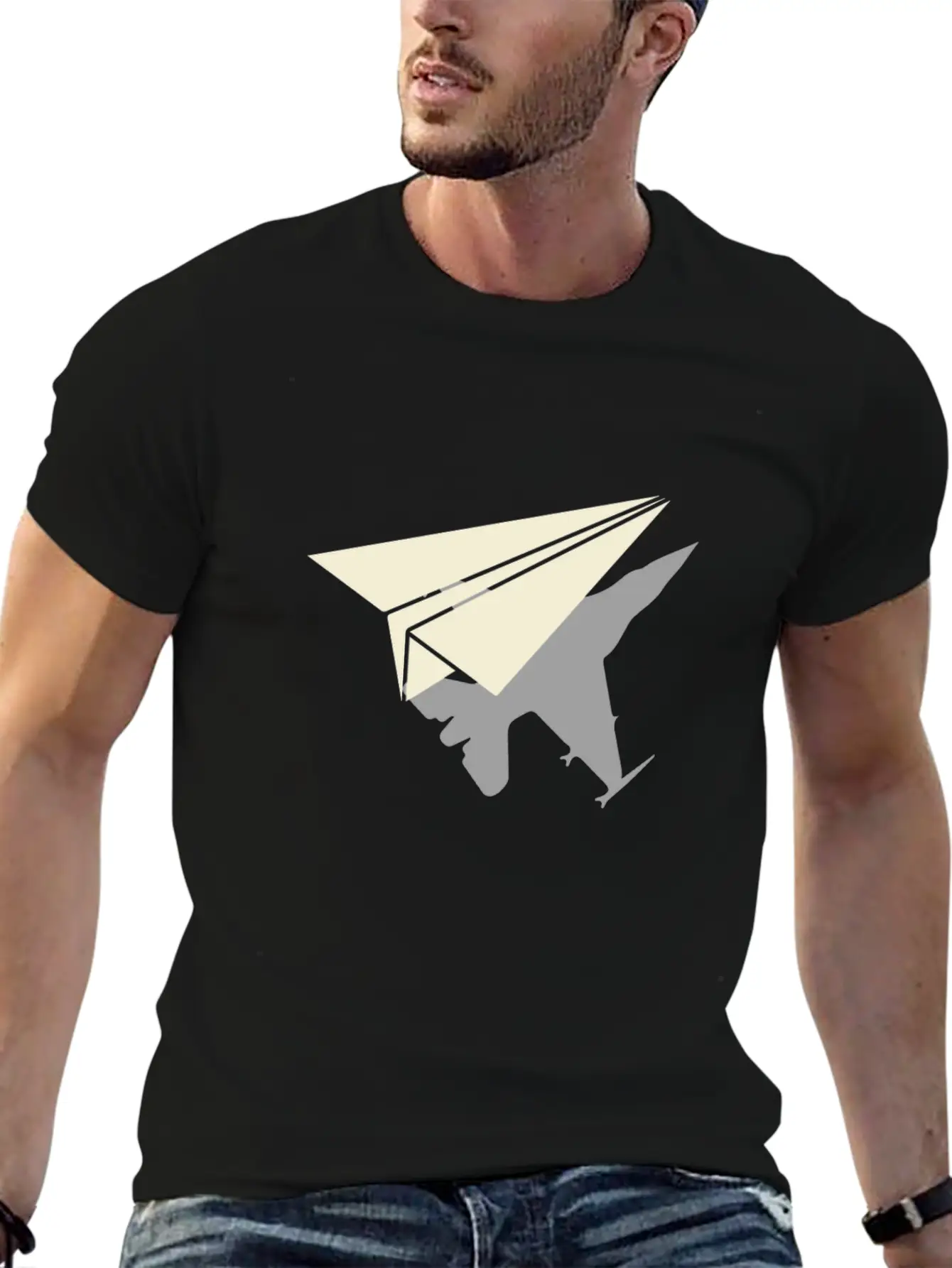 Paper Airplane Shadow B2 Spirt Essential Cotton Tee For Daily Outfits – Unisex Style
