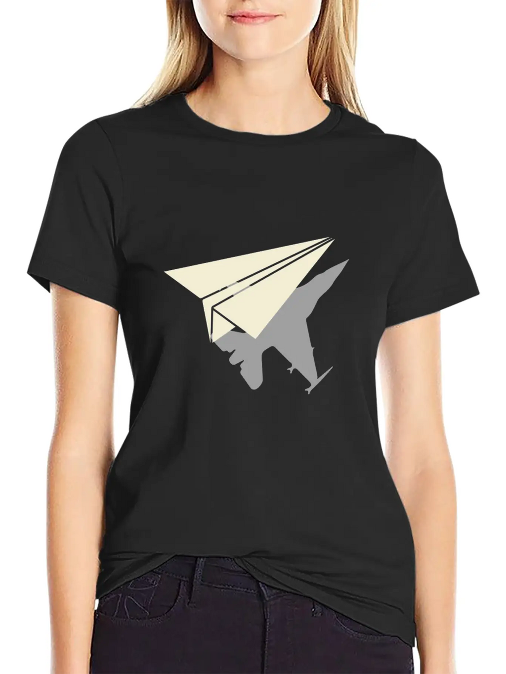 Paper Airplane Shadow B2 Spirt Essential Cotton Tee For Daily Outfits – Unisex Style
