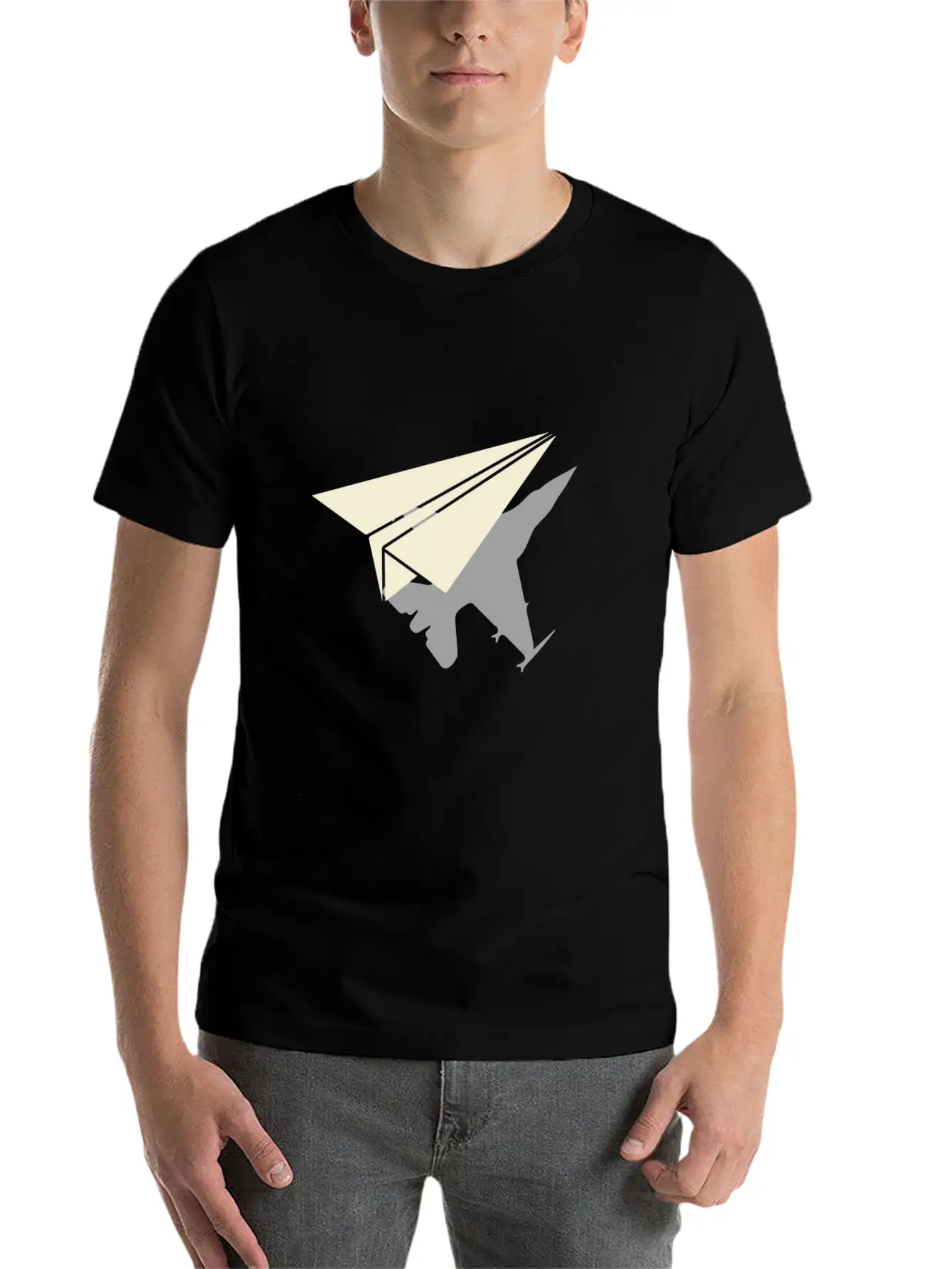 Paper Airplane Shadow B2 Spirt Essential Cotton Tee For Daily Outfits – Unisex Style