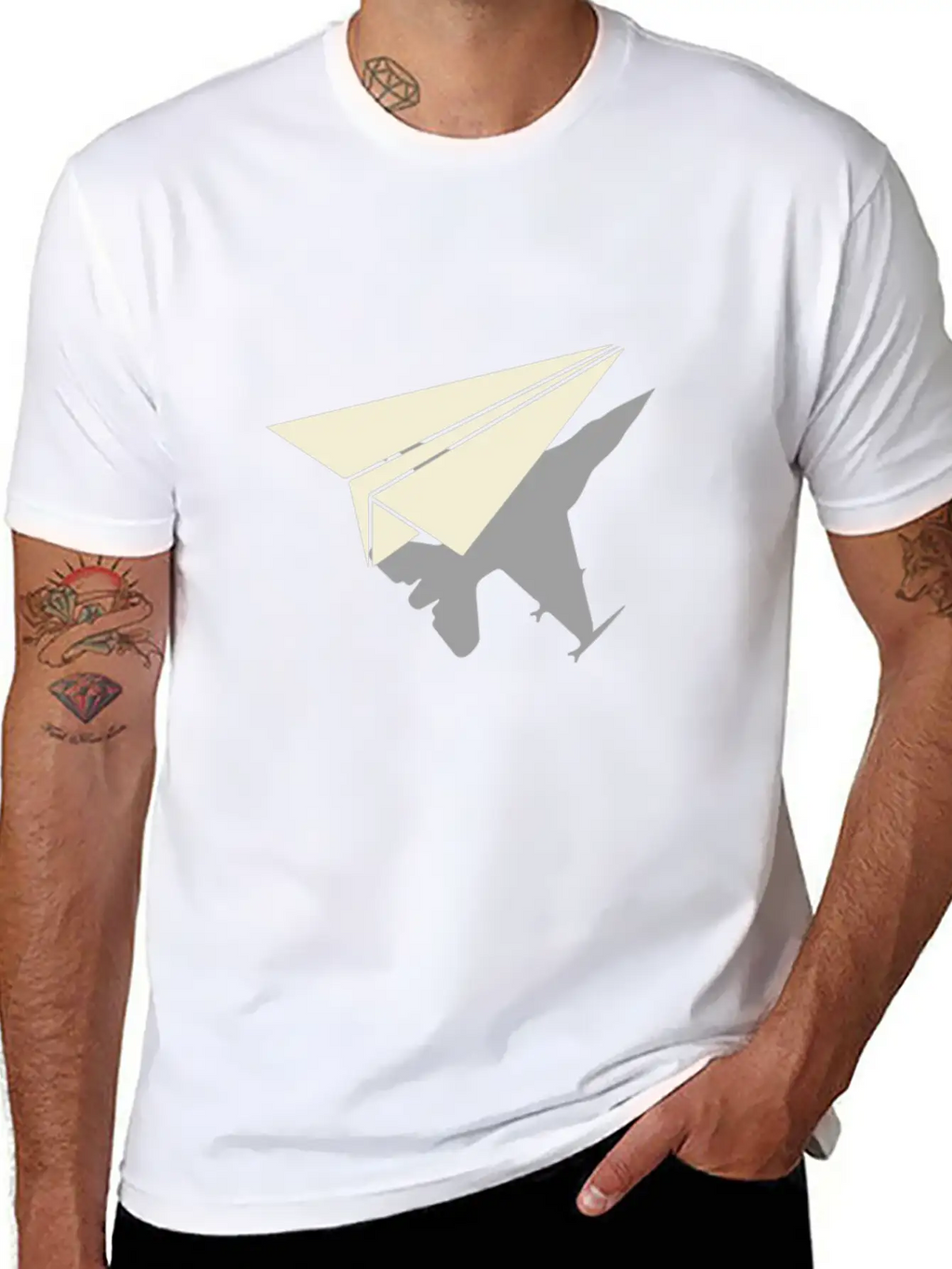 Paper Airplane Shadow B2 Spirt Essential Cotton Tee For Daily Outfits – Unisex Style