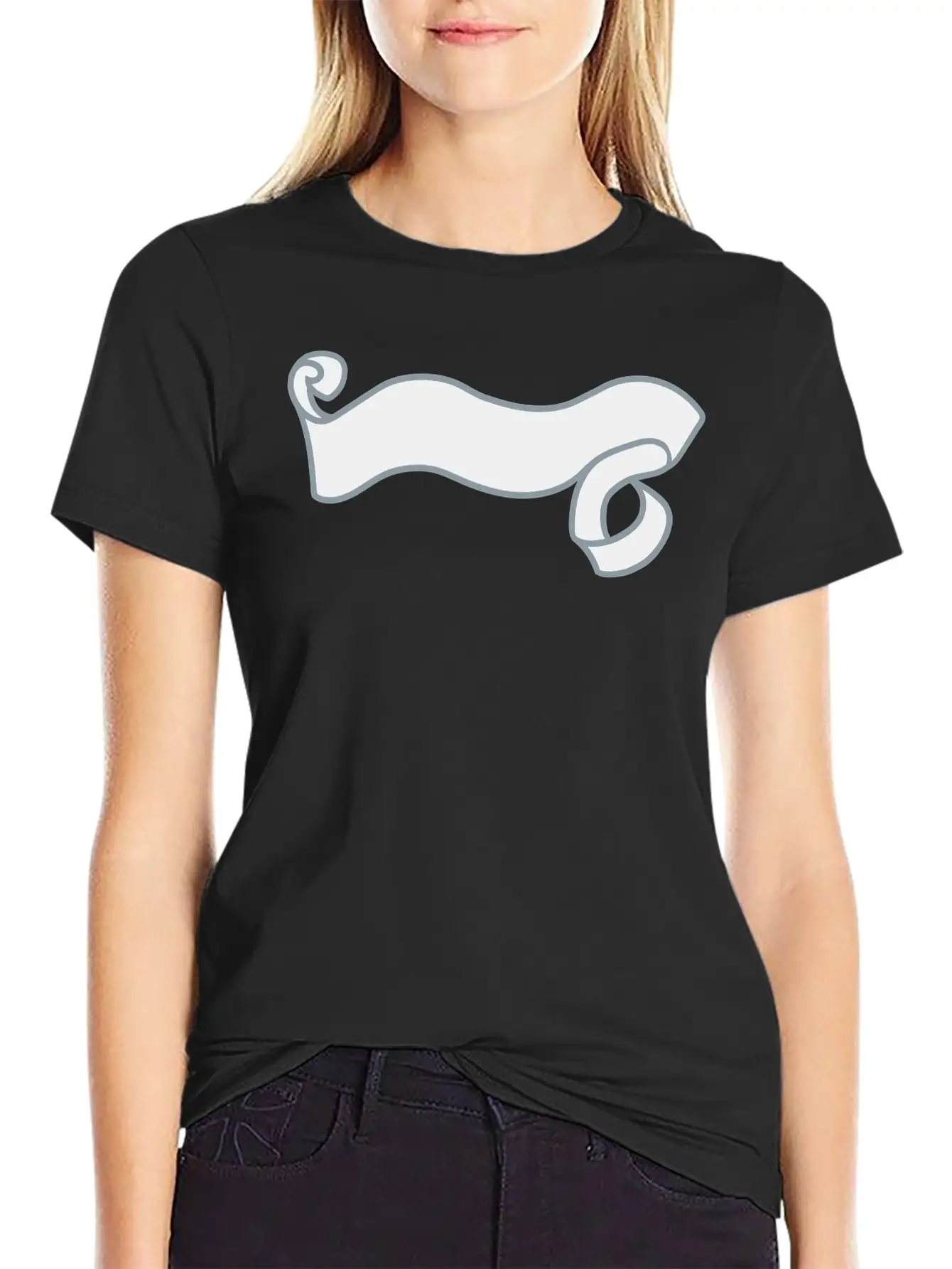 Paper Decorated Swirl Banner Design Logo Text Writ Unisex Casual T-Shirt – Clean Design For Daily Comfort