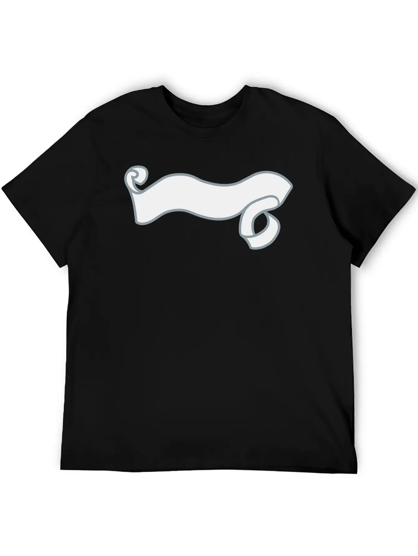 Paper Decorated Swirl Banner Design Logo Text Writ Unisex Casual T-Shirt – Clean Design For Daily Comfort