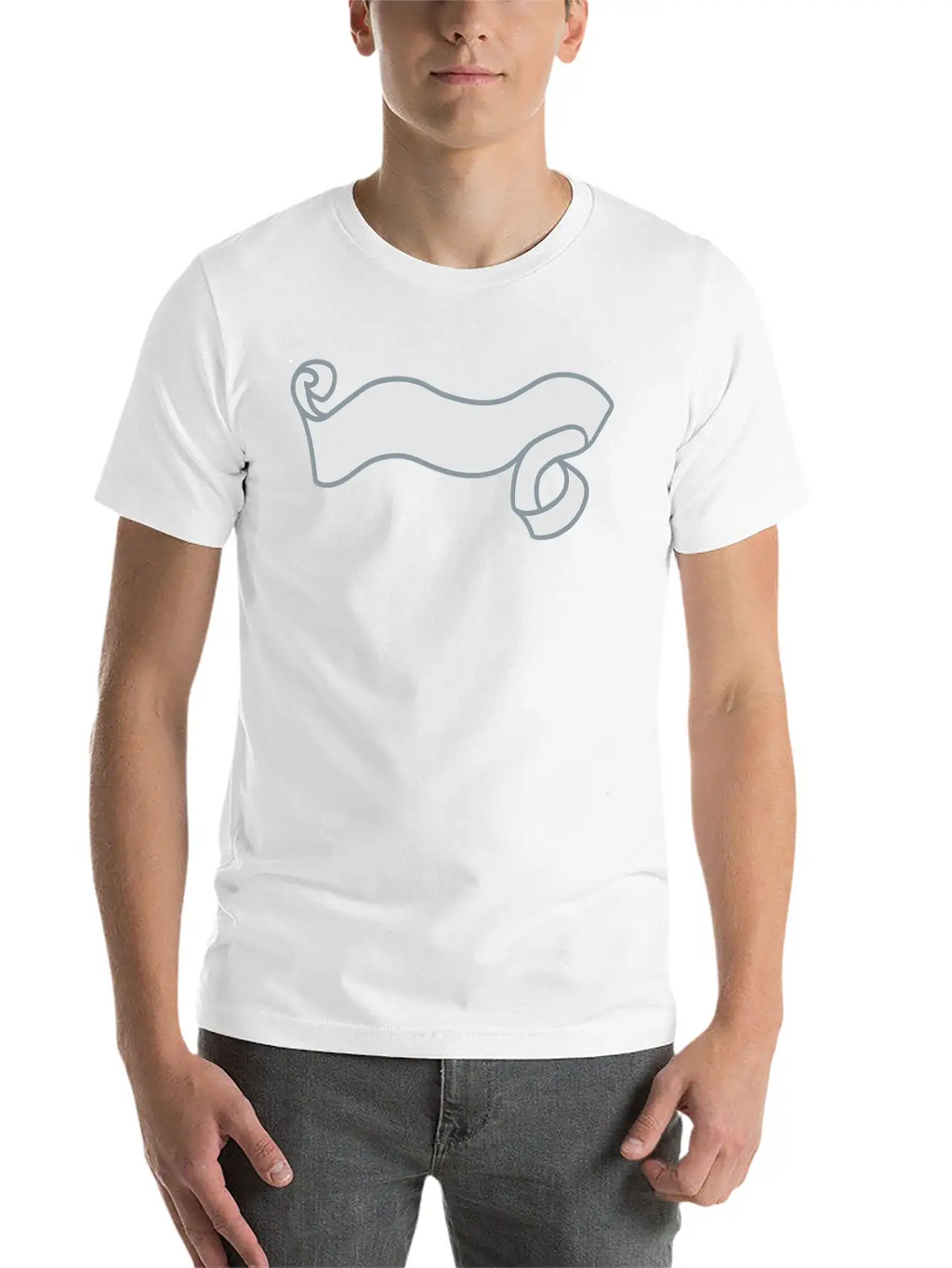 Paper Decorated Swirl Banner Design Logo Text Writ Unisex Casual T-Shirt – Clean Design For Daily Comfort