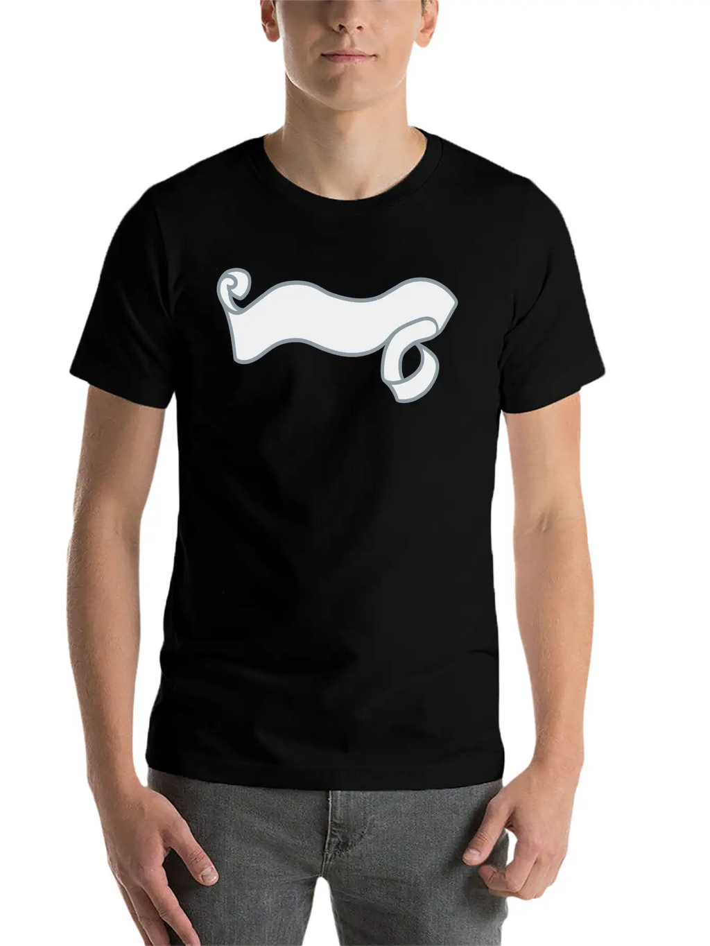 Paper Decorated Swirl Banner Design Logo Text Writ Unisex Casual T-Shirt – Clean Design For Daily Comfort