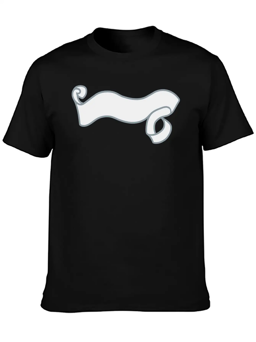 Paper Decorated Swirl Banner Design Logo Text Writ Unisex Casual T-Shirt – Clean Design For Daily Comfort