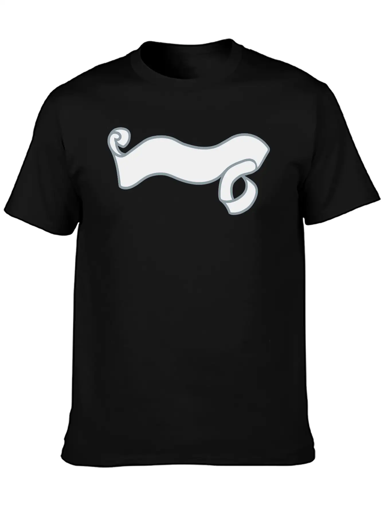 Paper Decorated Swirl Banner Design Logo Text Writ Unisex Casual T-Shirt – Clean Design For Daily Comfort