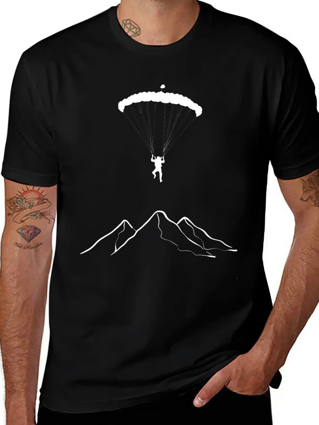Paragliding Mountains Mountaineer Gift Unisex Casual T-Shirt – Clean Design For Daily Comfort