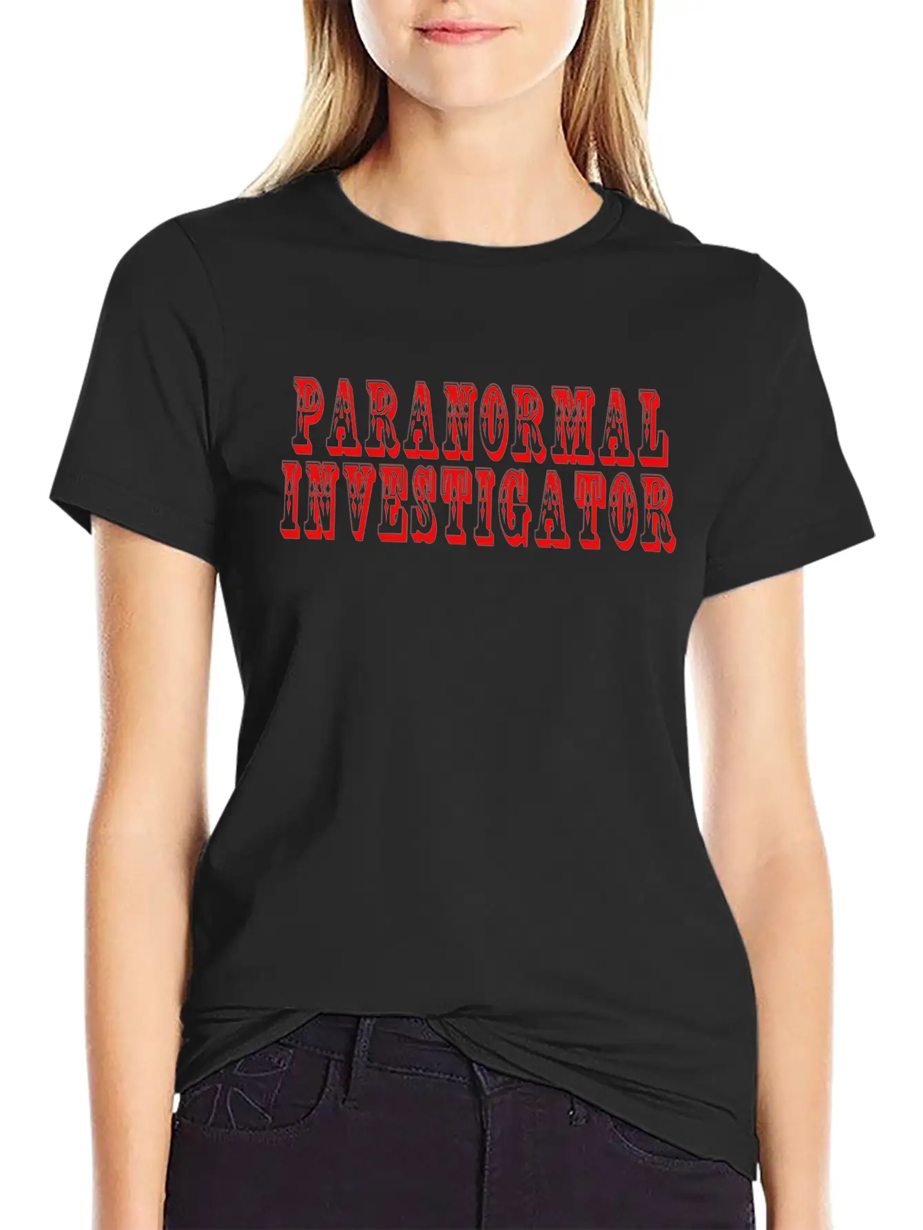 Paranormal Creepy Ghost Hunter Unisex Casual T-Shirt – Clean Design For Daily Comfort