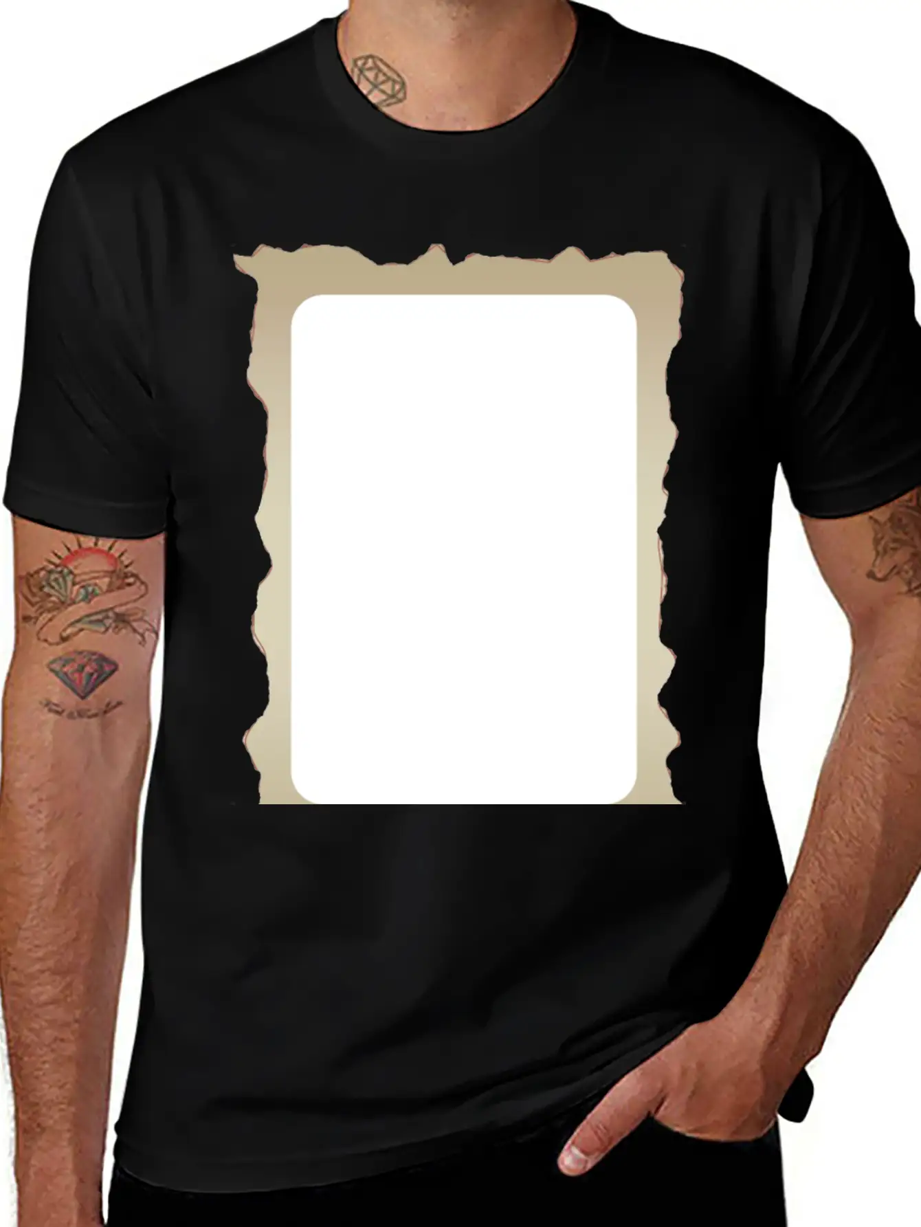 Parchment Border 1 Unisex Short Sleeve Soft Cotton T-Shirt – Casual Everyday Wear