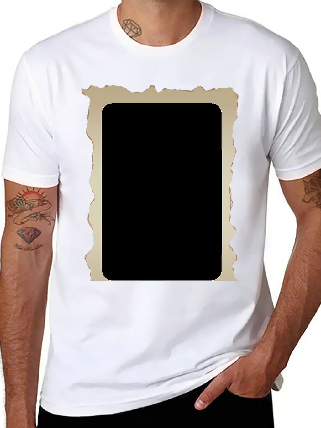 Parchment Border 1 Unisex Short Sleeve Soft Cotton T-Shirt – Casual Everyday Wear
