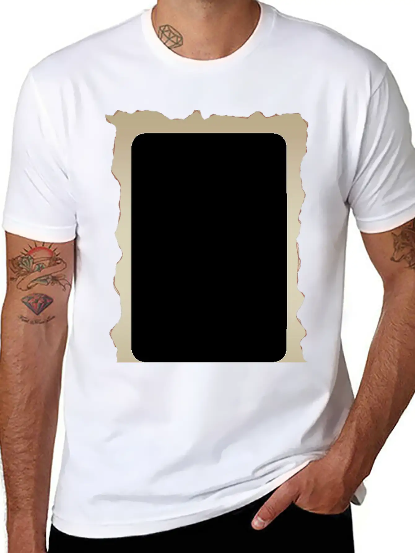 Parchment Border 1 Unisex Short Sleeve Soft Cotton T-Shirt – Casual Everyday Wear