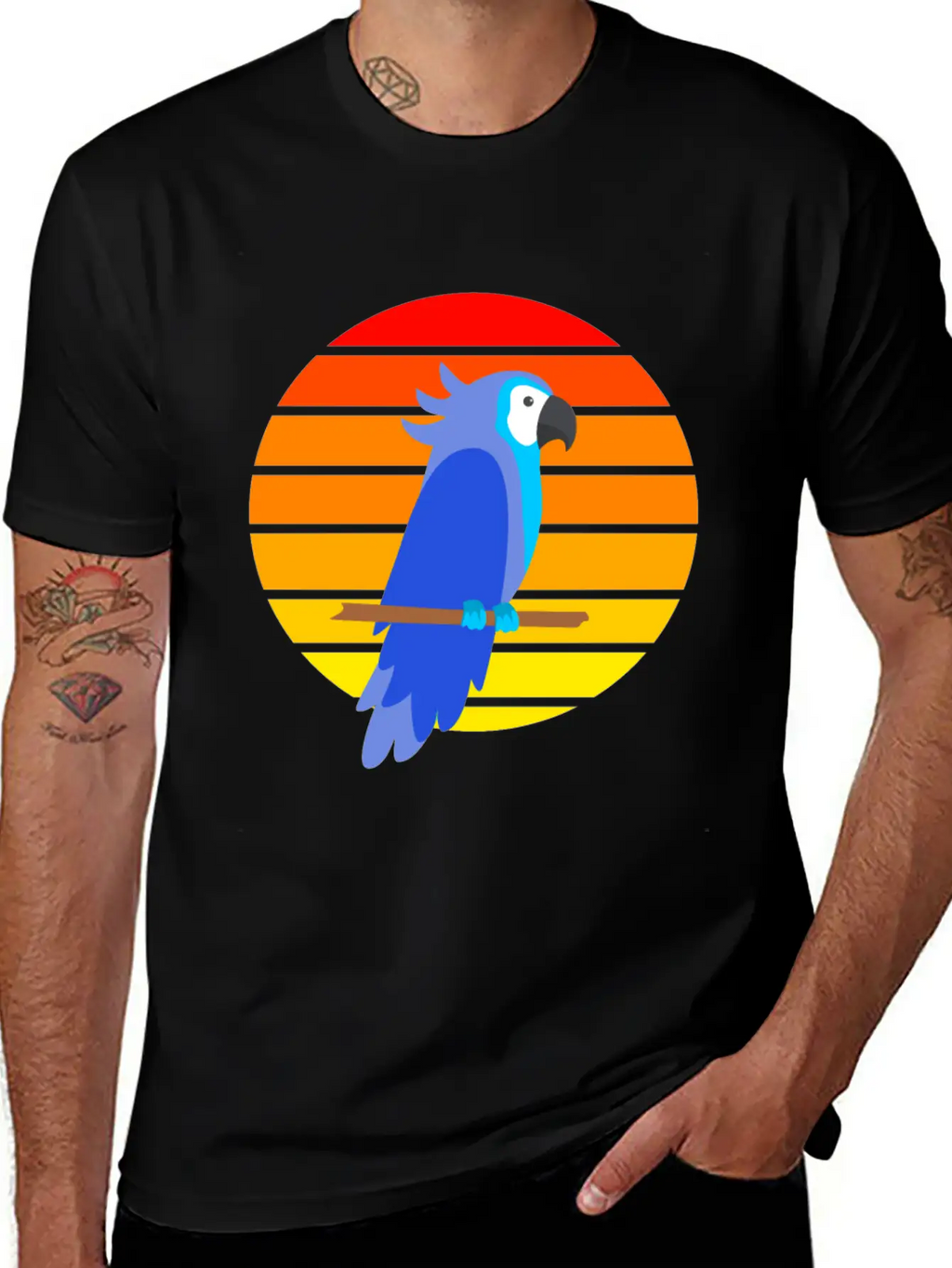 Parrot Sunset Unisex Short Sleeve Soft Cotton T-Shirt – Casual Everyday Wear