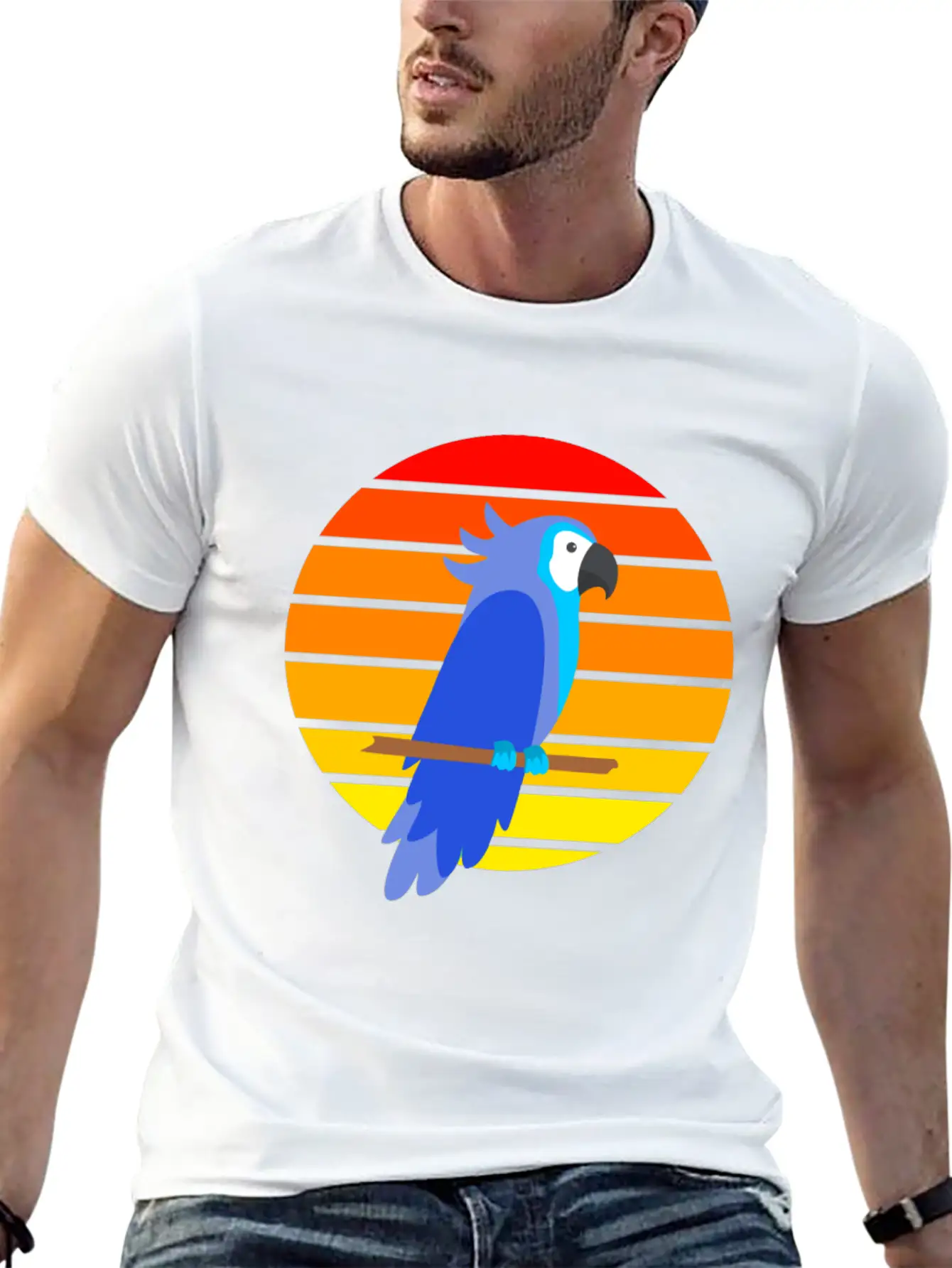 Parrot Sunset Unisex Short Sleeve Soft Cotton T-Shirt – Casual Everyday Wear