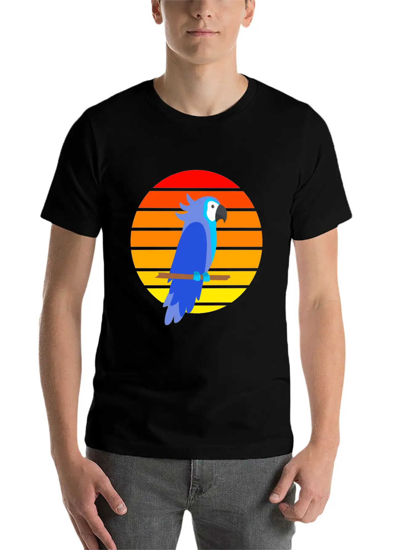 Parrot Sunset Unisex Short Sleeve Soft Cotton T-Shirt – Casual Everyday Wear