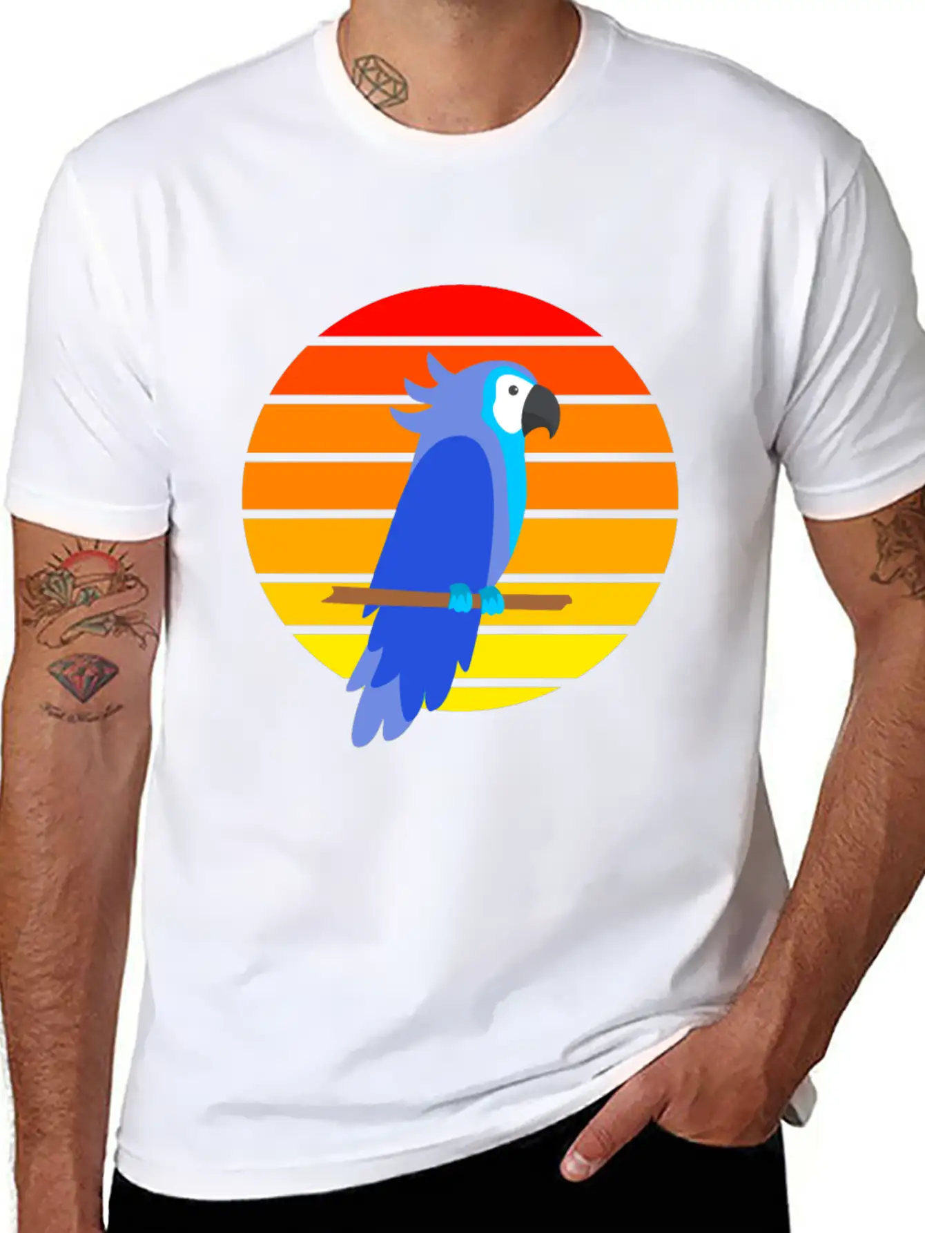 Parrot Sunset Unisex Short Sleeve Soft Cotton T-Shirt – Casual Everyday Wear