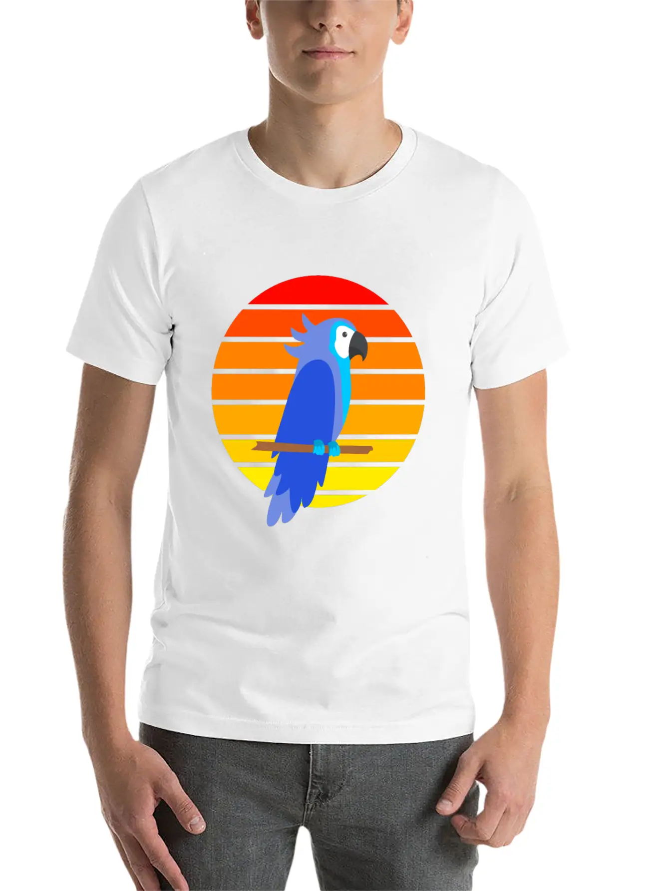 Parrot Sunset Unisex Short Sleeve Soft Cotton T-Shirt – Casual Everyday Wear