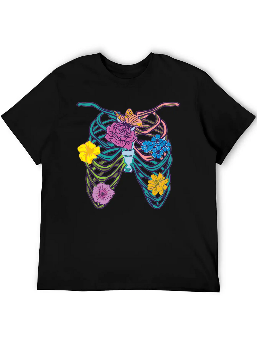 Pastel Goth Ribcage Essential Cotton Tee For Daily Outfits – Unisex Style