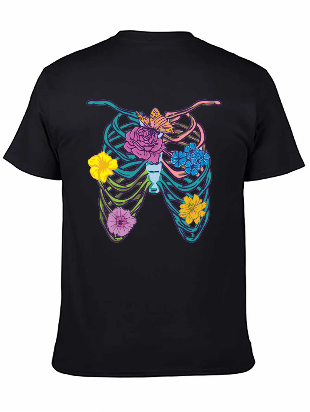 Pastel Goth Ribcage Essential Cotton Tee For Daily Outfits – Unisex Style
