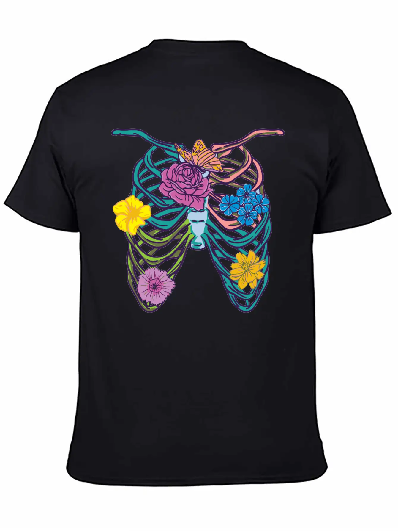 Pastel Goth Ribcage Essential Cotton Tee For Daily Outfits – Unisex Style