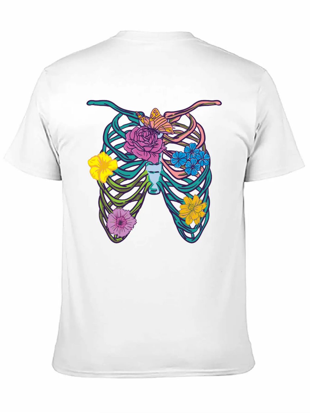 Pastel Goth Ribcage Essential Cotton Tee For Daily Outfits – Unisex Style