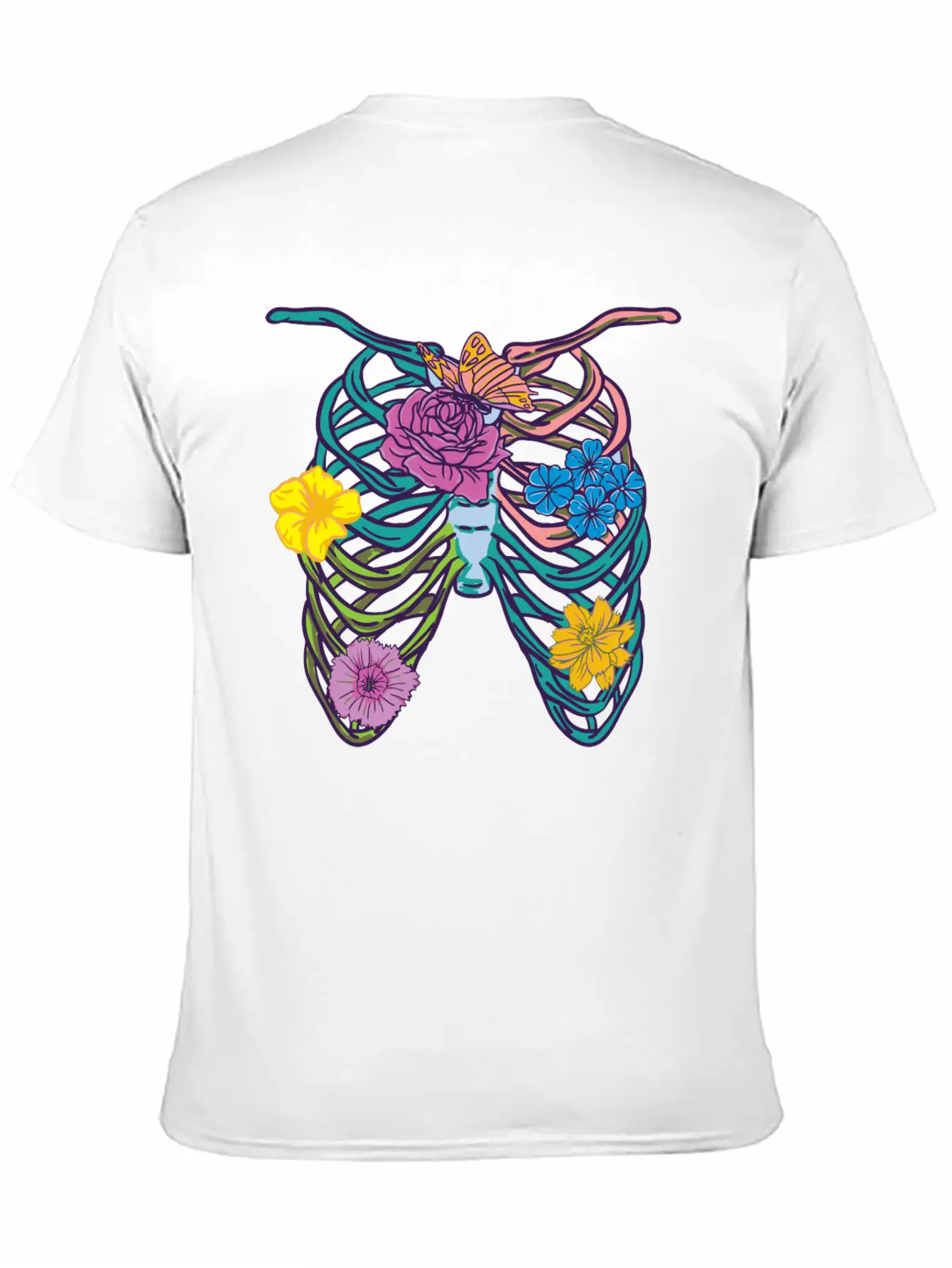 Pastel Goth Ribcage Essential Cotton Tee For Daily Outfits – Unisex Style