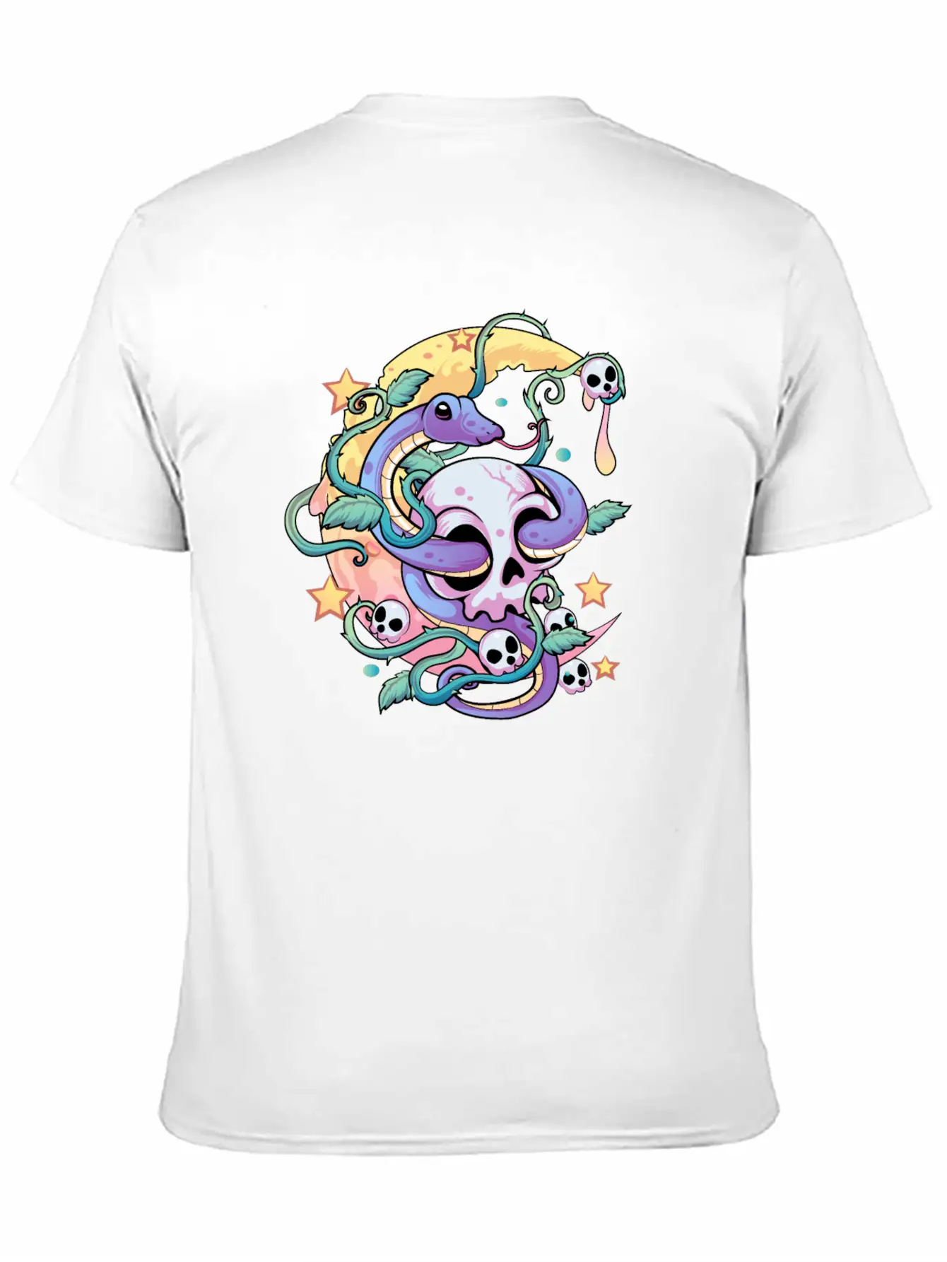 Pastel Goth Snake Skull Stylish Everyday T-Shirt – Unisex Basic Cotton Tee