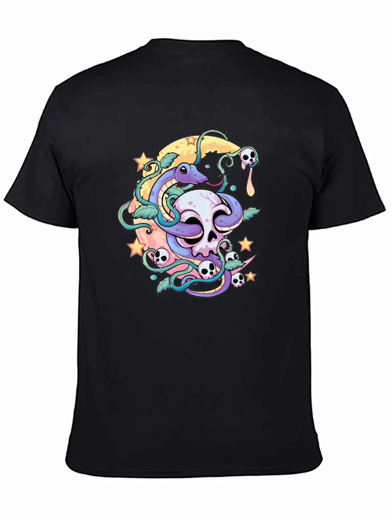 Pastel Goth Snake Skull Stylish Everyday T-Shirt – Unisex Basic Cotton Tee