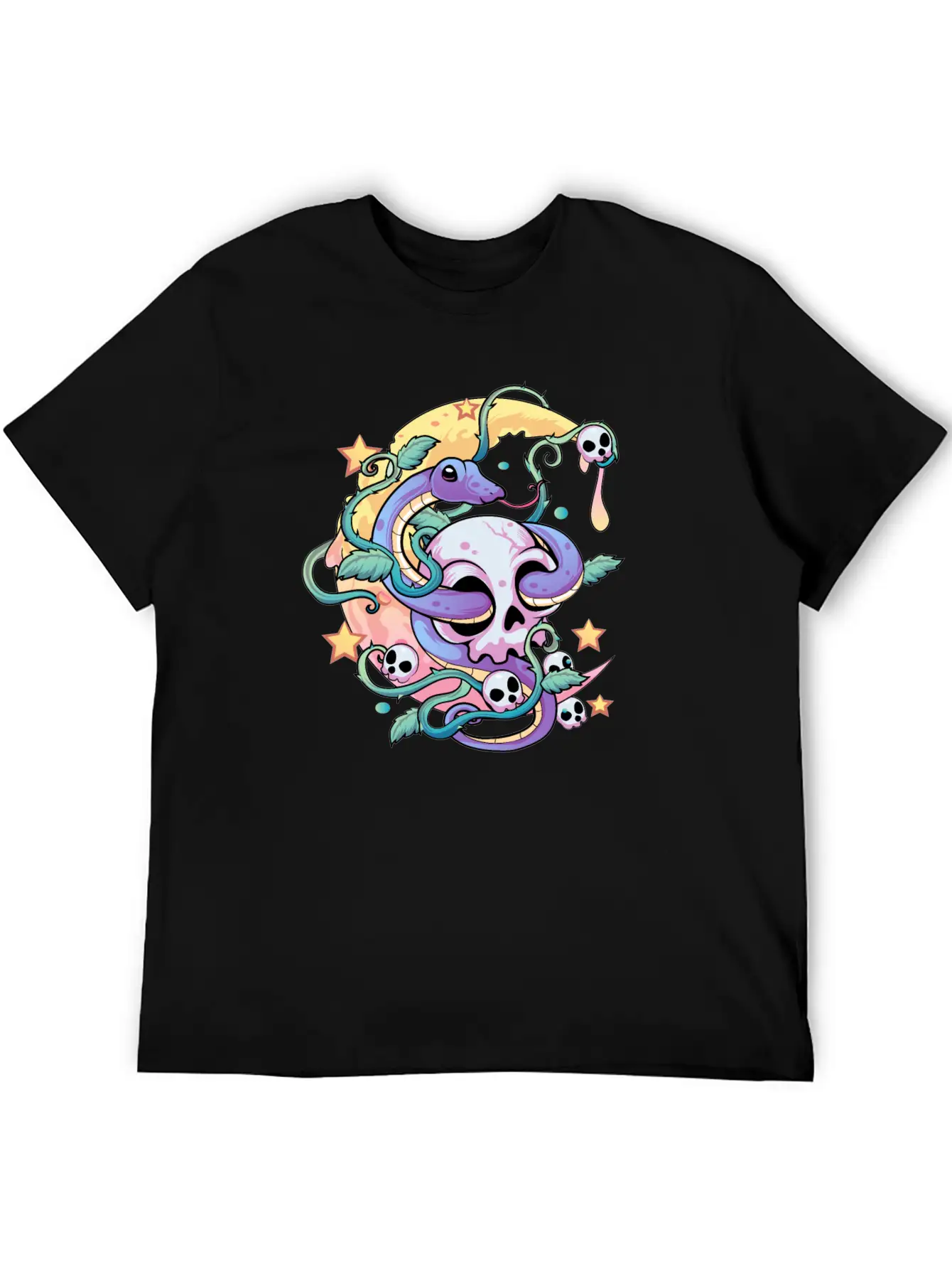 Pastel Goth Snake Skull Stylish Everyday T-Shirt – Unisex Basic Cotton Tee