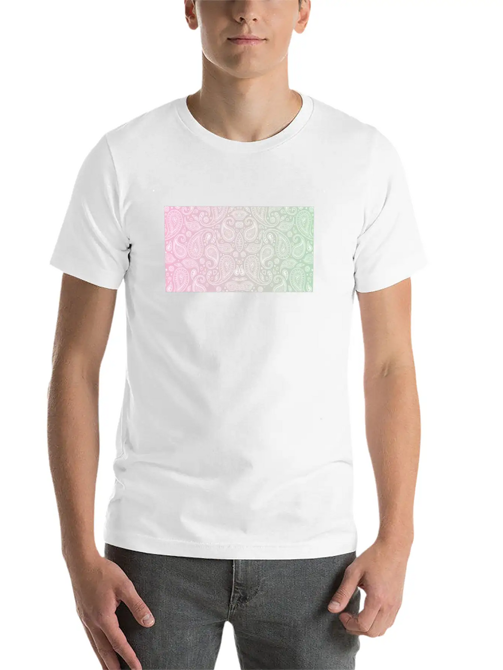 Pastel Paisley Bandana Unisex Casual T-Shirt – Clean Design For Daily Comfort