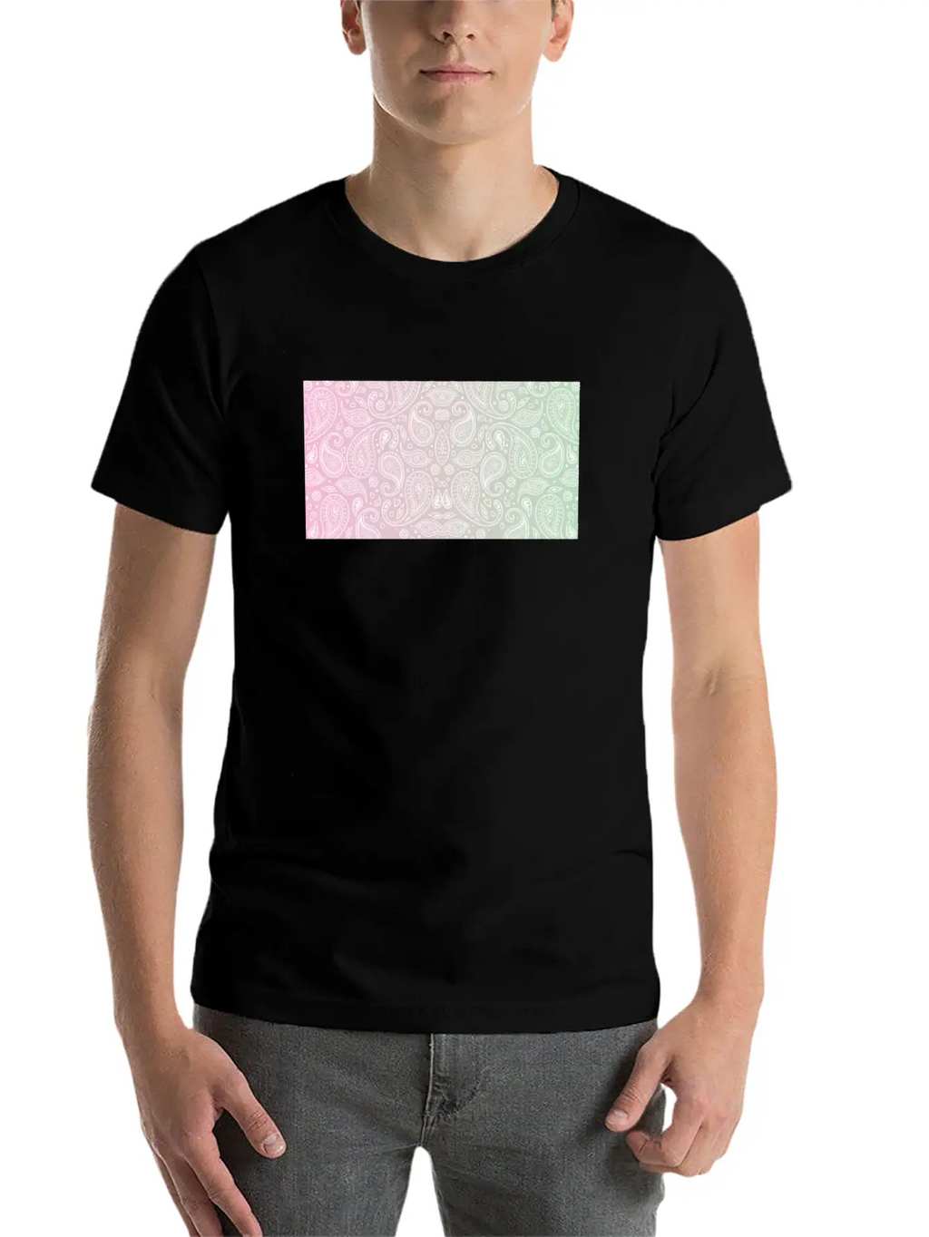 Pastel Paisley Bandana Unisex Casual T-Shirt – Clean Design For Daily Comfort