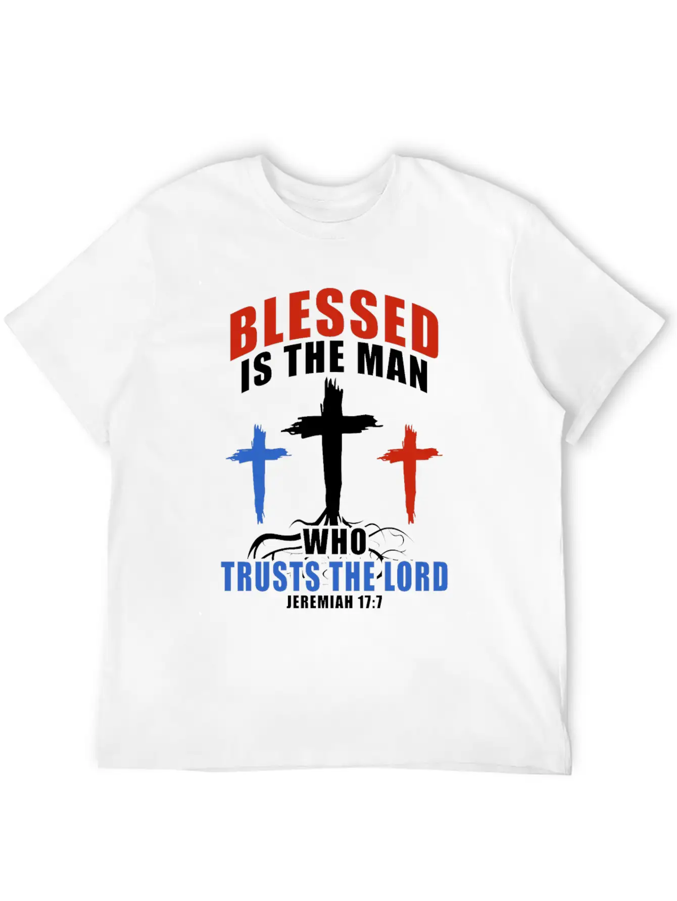 Patriotic USA Flag Cross Bible Verse Christian Breathable Soft Cotton T-Shirt – Timeless Casual Look