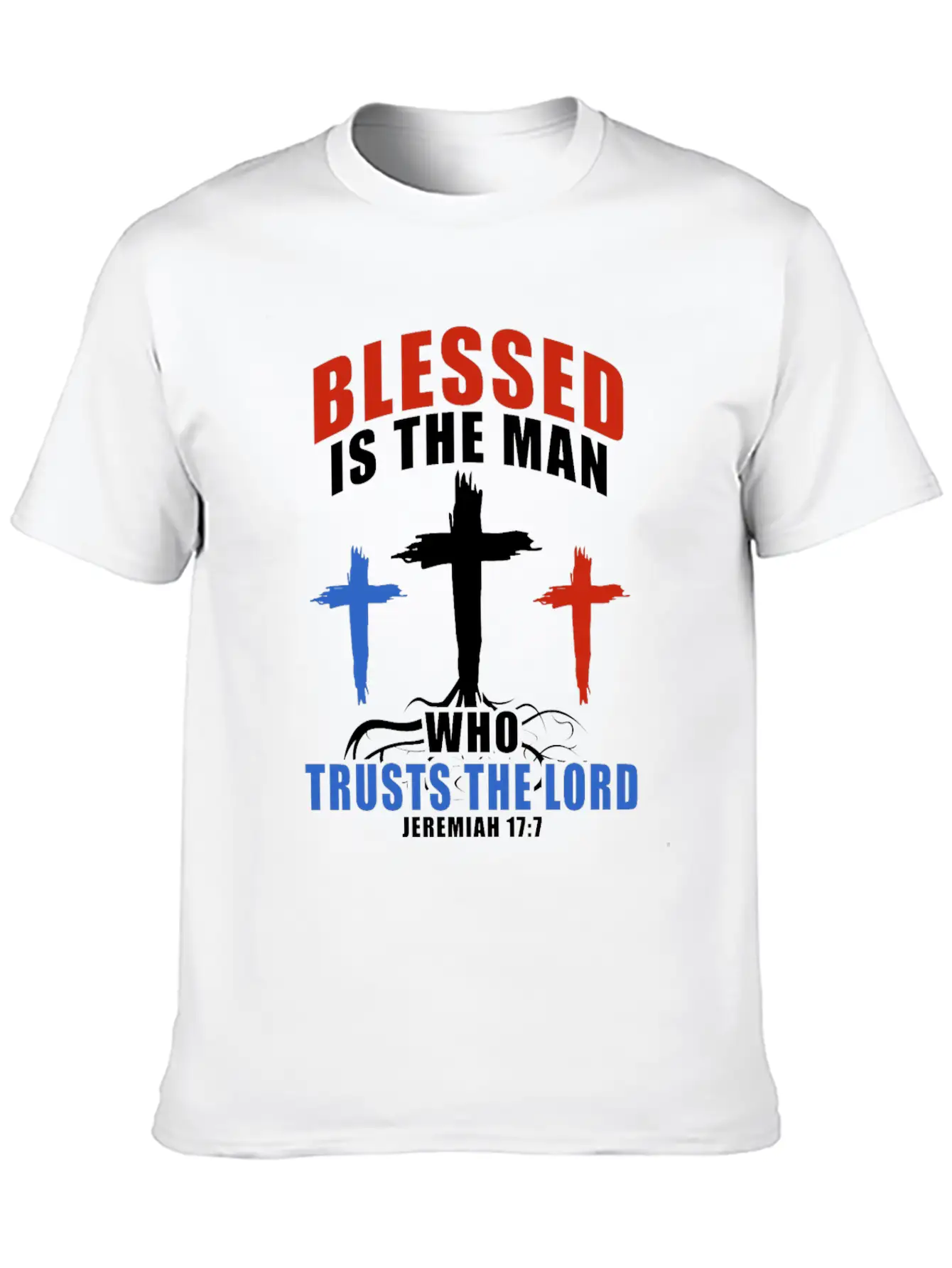 Patriotic USA Flag Cross Bible Verse Christian Breathable Soft Cotton T-Shirt – Timeless Casual Look