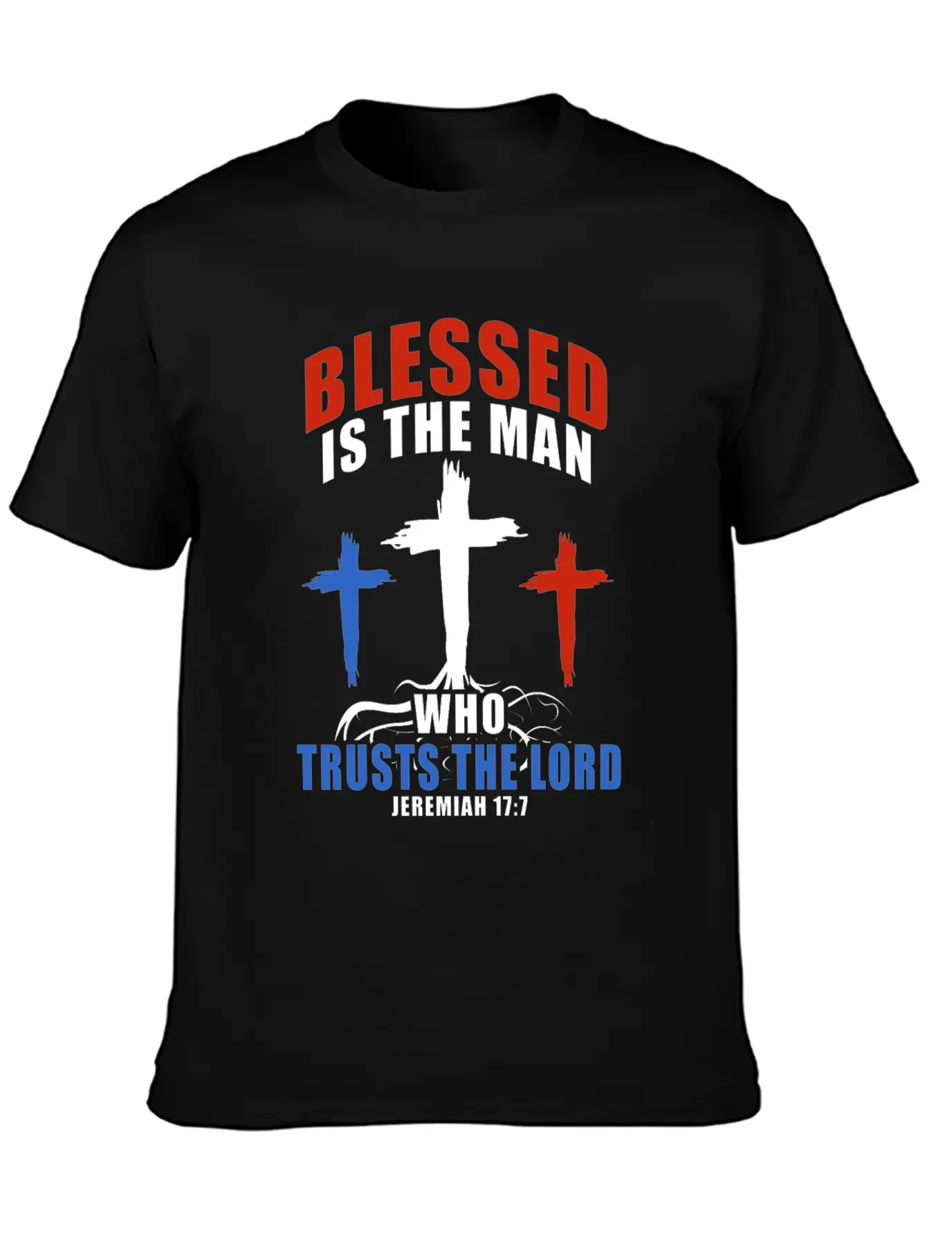 Patriotic USA Flag Cross Bible Verse Christian Breathable Soft Cotton T-Shirt – Timeless Casual Look