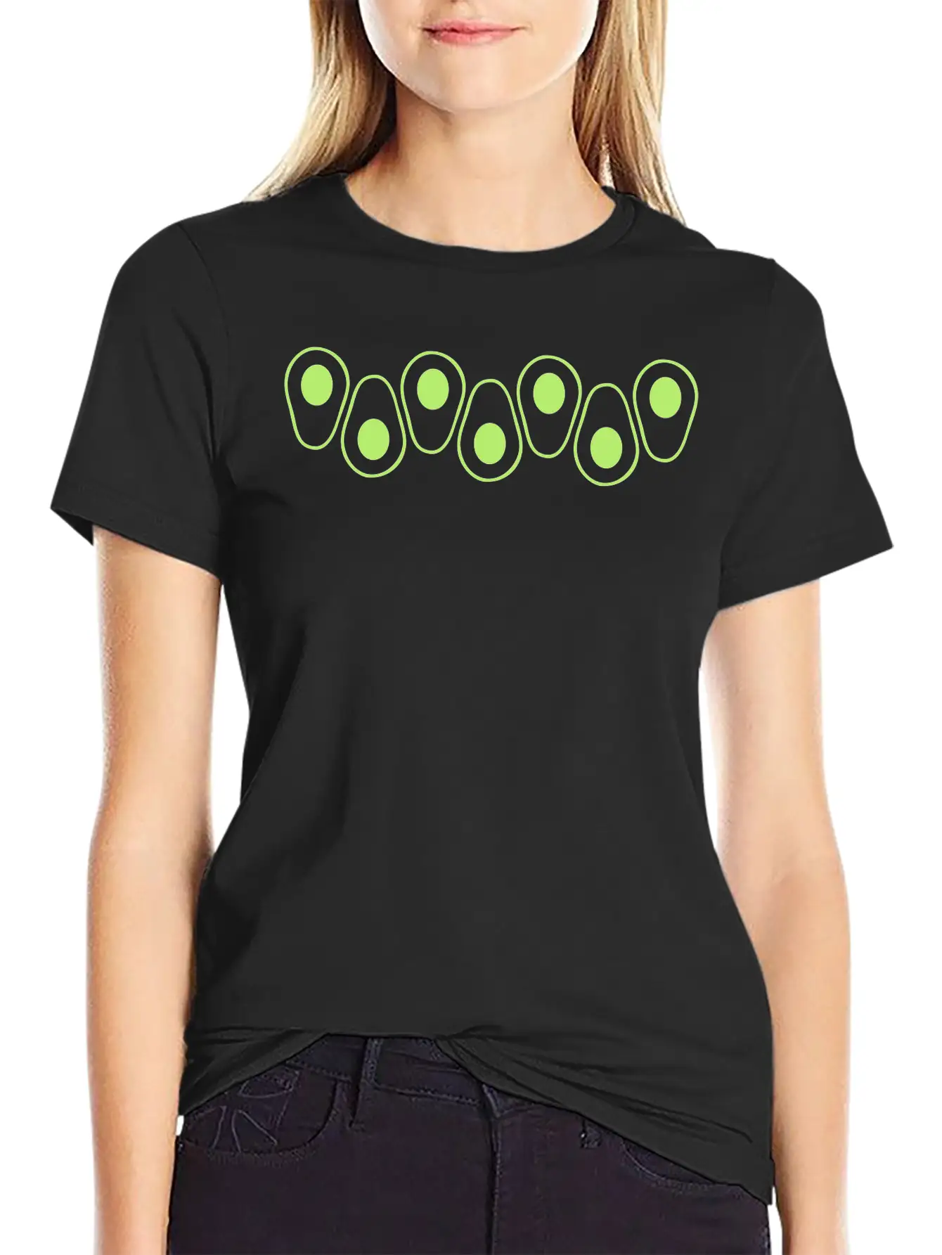 Pattern Avocado Series Clipart Fruit Vegetable Del Unisex Short Sleeve Soft Cotton T-Shirt – Casual Everyday Wear