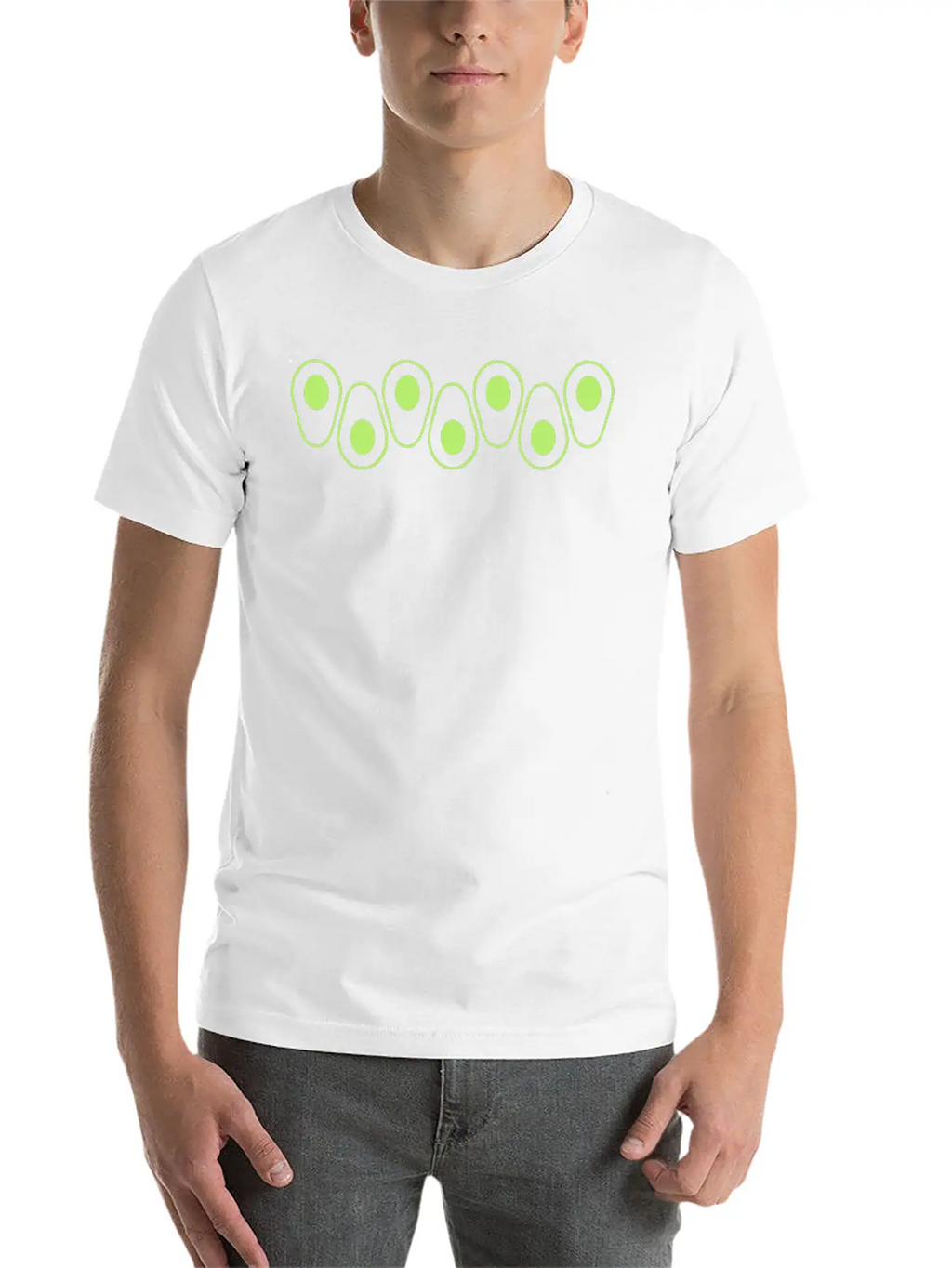 Pattern Avocado Series Clipart Fruit Vegetable Del Unisex Short Sleeve Soft Cotton T-Shirt – Casual Everyday Wear