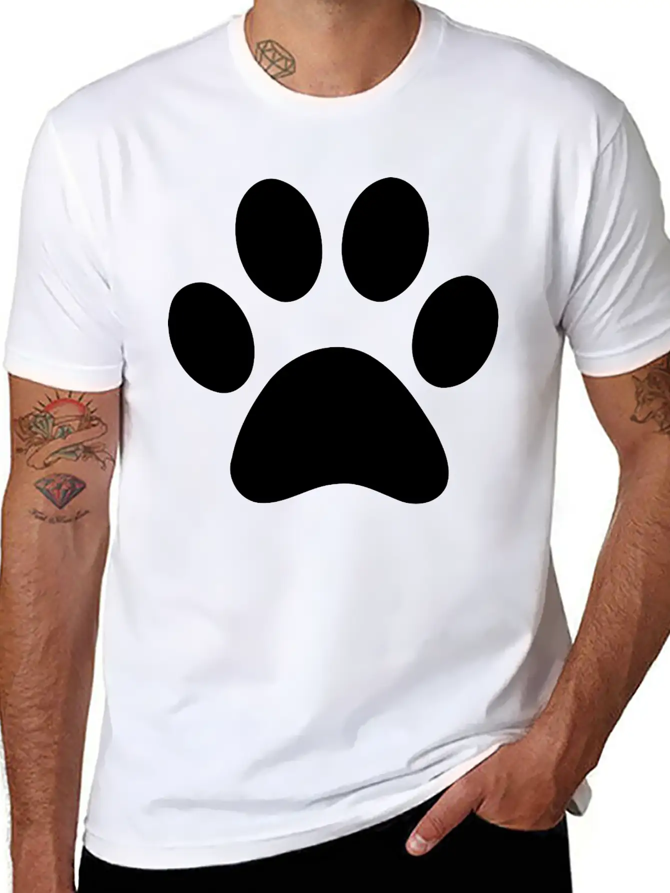 Paw Print Unisex Casual T-Shirt – Clean Design For Daily Comfort