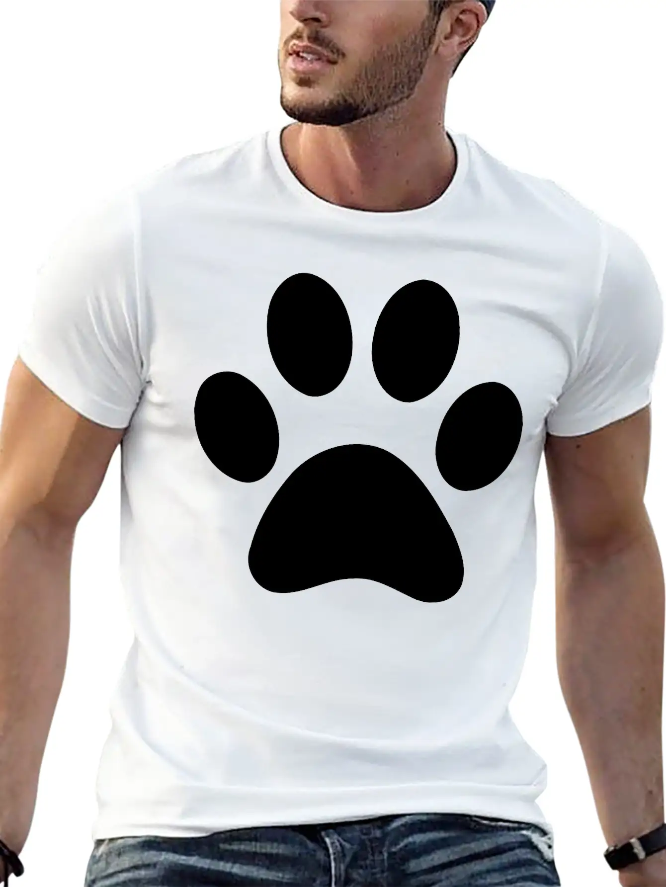 Paw Print Unisex Casual T-Shirt – Clean Design For Daily Comfort