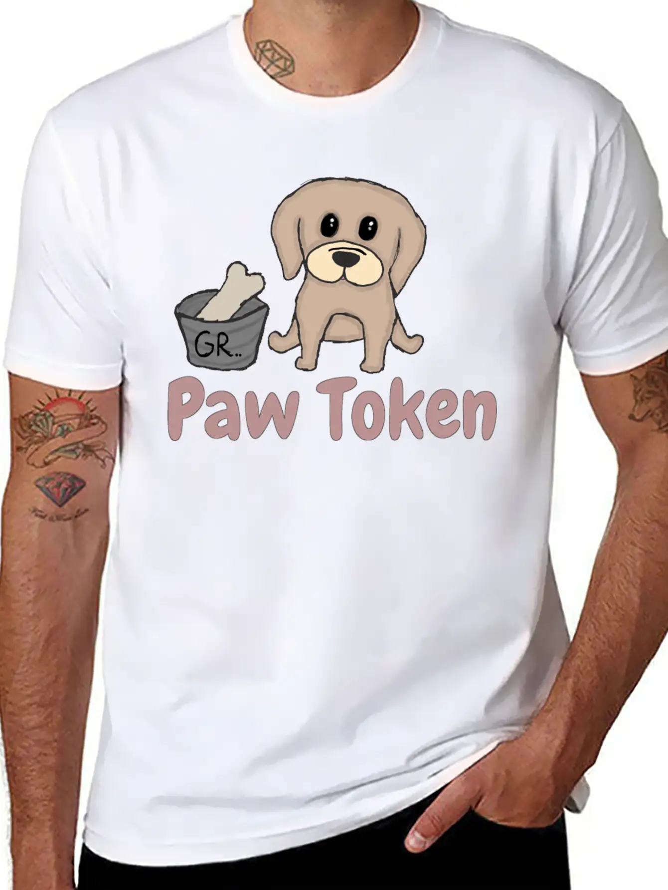 Paw Token, Puppy Lovers Token Breathable Soft Cotton T-Shirt – Timeless Casual Look
