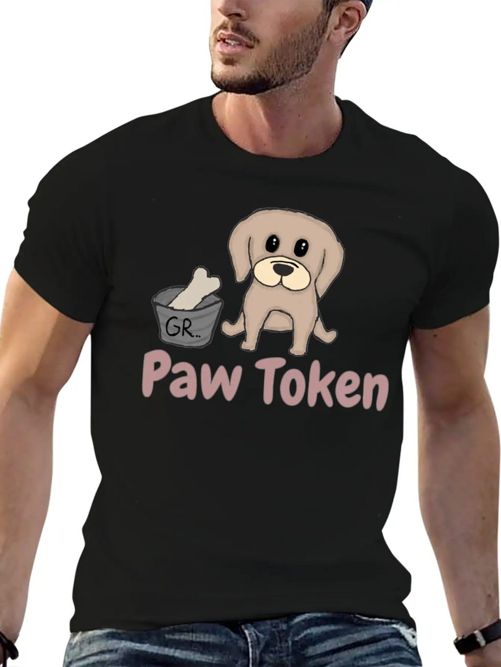 Paw Token, Puppy Lovers Token Breathable Soft Cotton T-Shirt – Timeless Casual Look