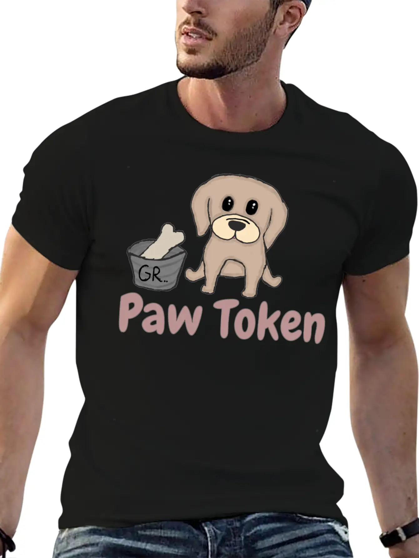 Paw Token, Puppy Lovers Token Breathable Soft Cotton T-Shirt – Timeless Casual Look