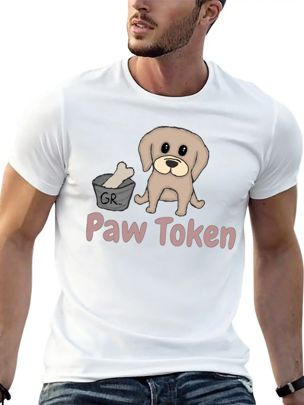 Paw Token, Puppy Lovers Token Breathable Soft Cotton T-Shirt – Timeless Casual Look