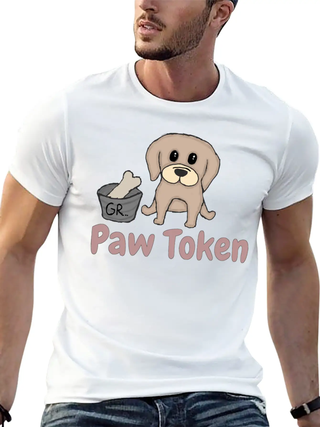 Paw Token, Puppy Lovers Token Breathable Soft Cotton T-Shirt – Timeless Casual Look