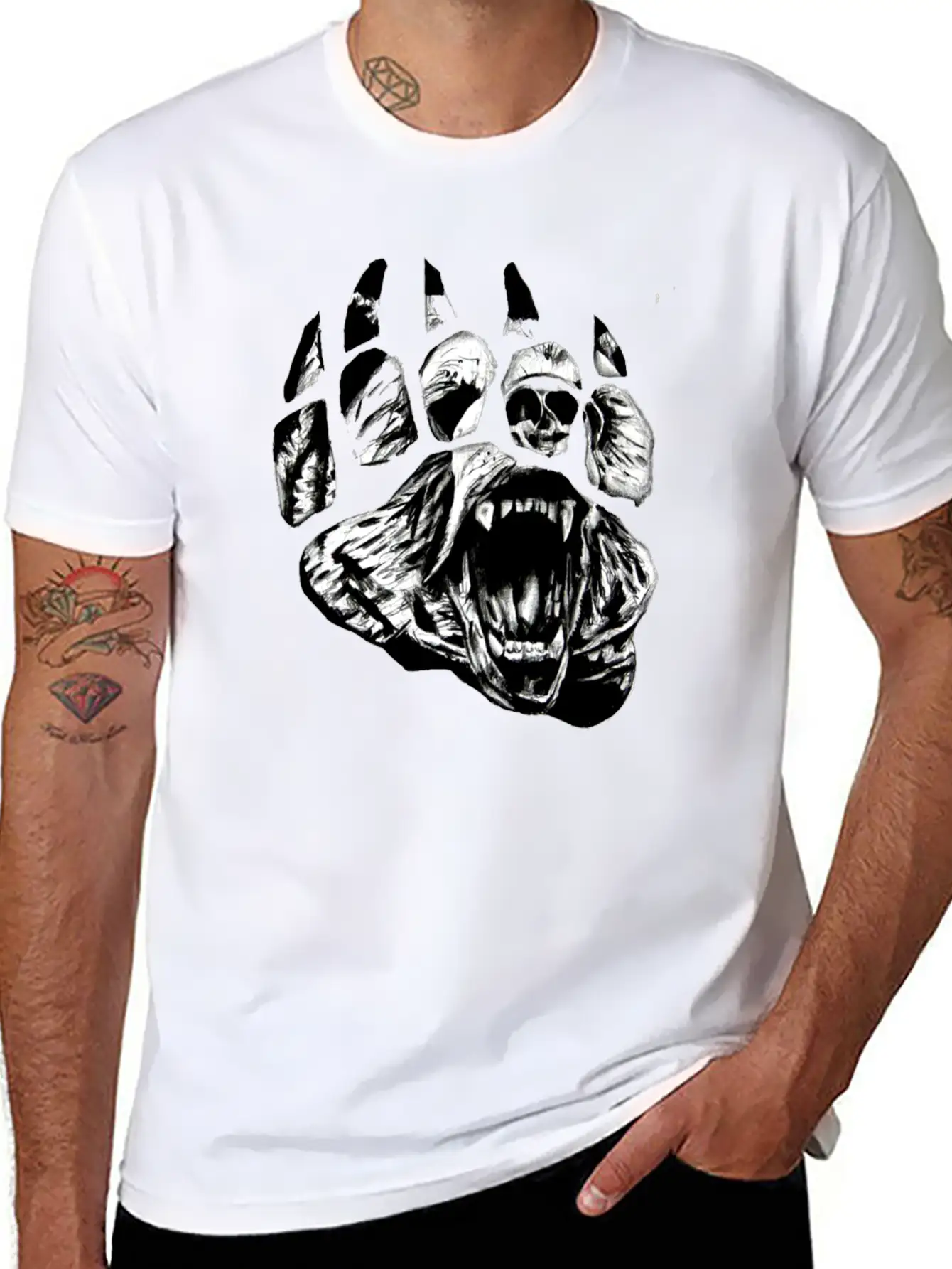 Paws Unisex Short Sleeve Soft Cotton T-Shirt – Casual Everyday Wear