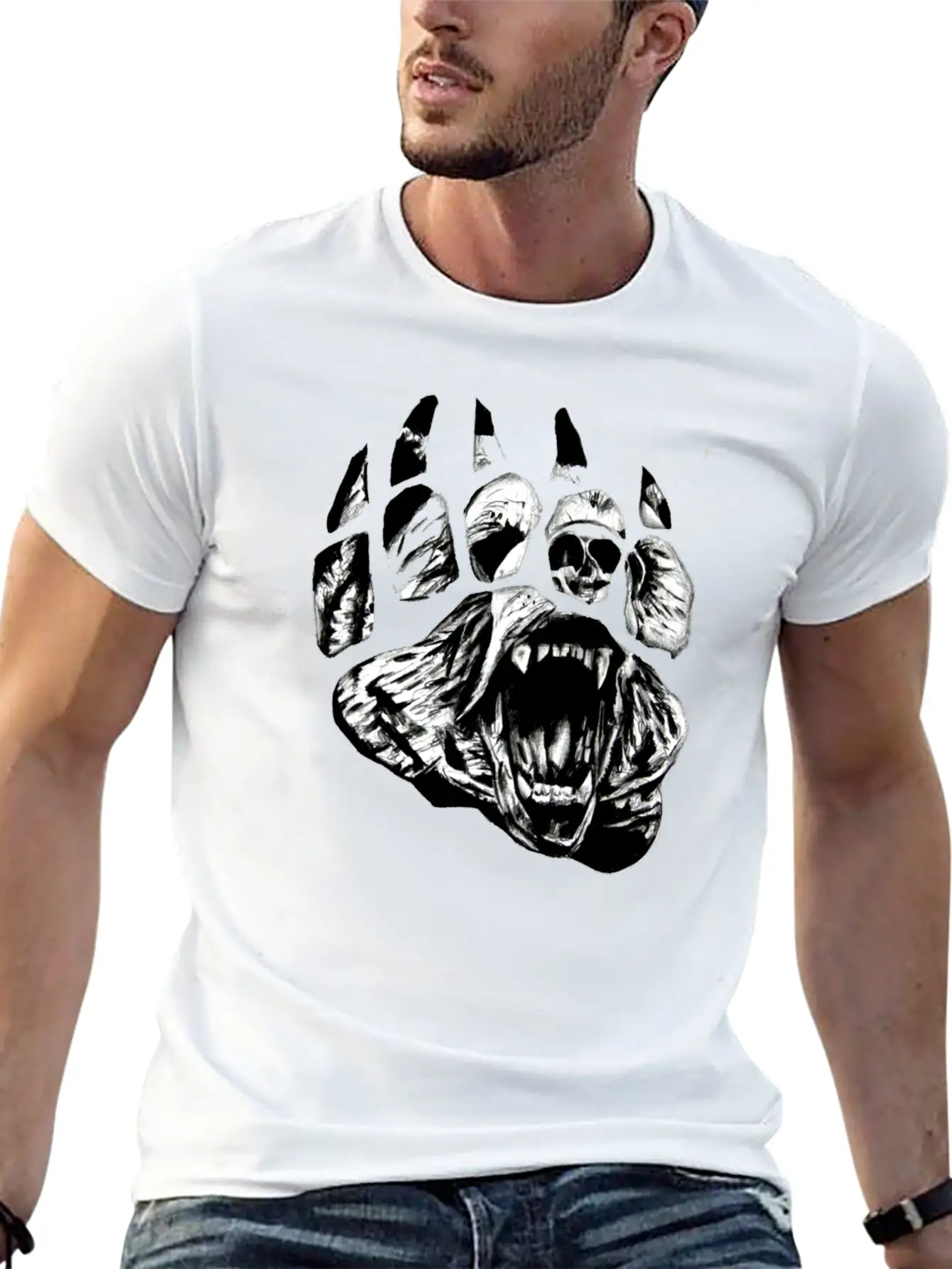 Paws Unisex Short Sleeve Soft Cotton T-Shirt – Casual Everyday Wear